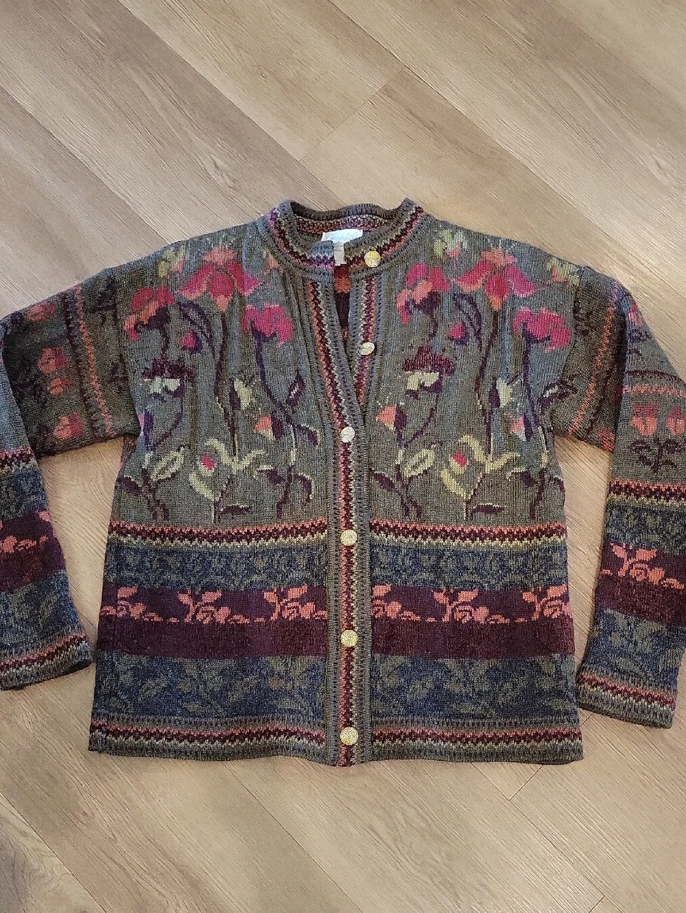 Cherry Lewis EUC Wool Made In England Cardigan